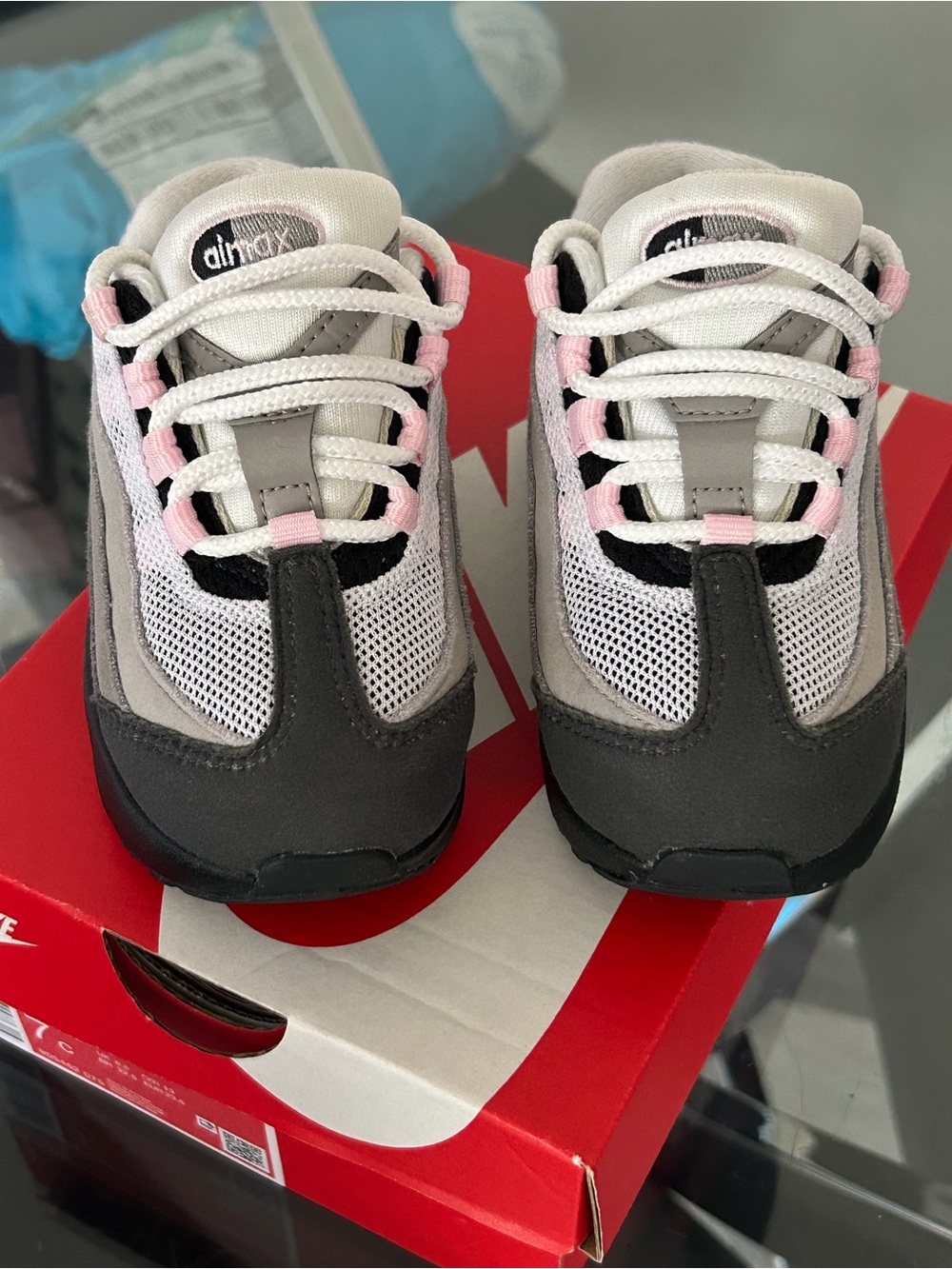 Nike Kids Air Max Sneakers - White, Gray & Pink Accents